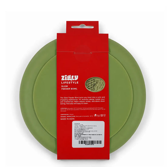 ZL SmartFeed 2 in-1 Slow Feeder & Lick Mat for Dogs - Green