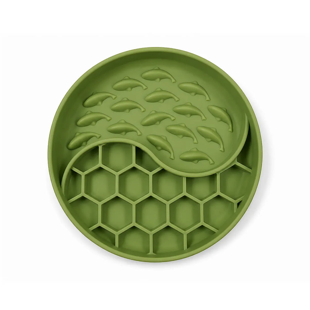 ZL SmartFeed 2 in-1 Slow Feeder & Lick Mat for Dogs - Green