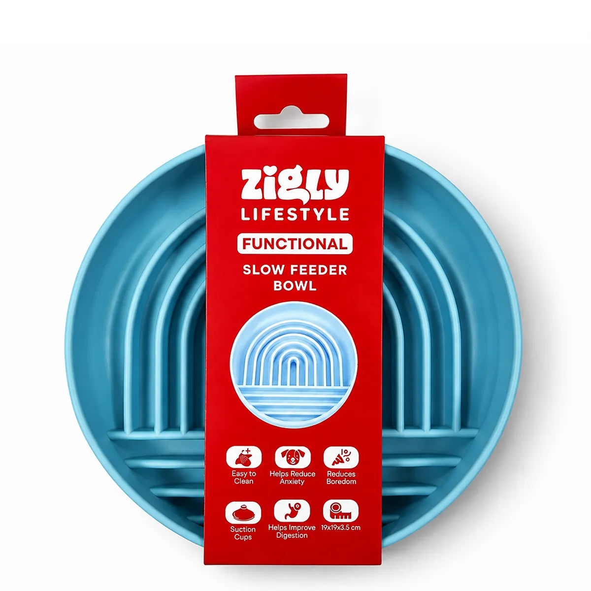 ZL SmartFeed Blue Maze Slow Feeder & Lick Mat for Dogs - Blue