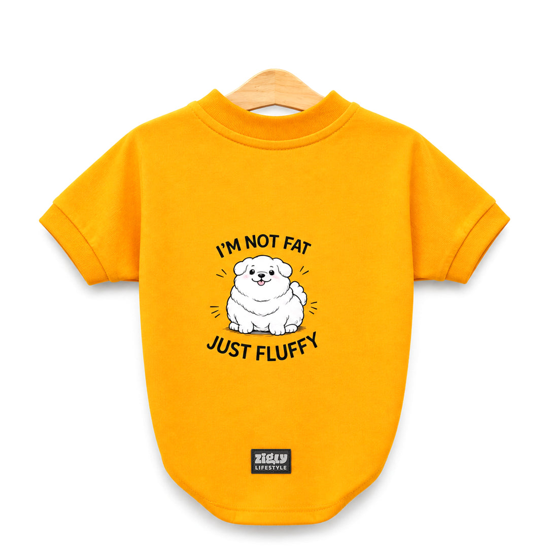 Zigly Lifestyle Fab & Fluffy Dog T-Shirt - Yellow