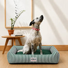 ZL Green Stripe Lounger Dog Bed