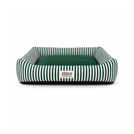 ZL Green Stripe Lounger Dog Bed