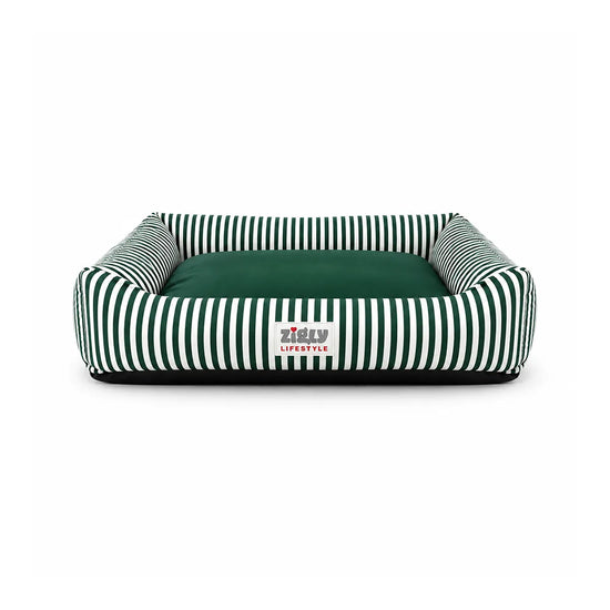 ZL Green Stripe Lounger Dog Bed