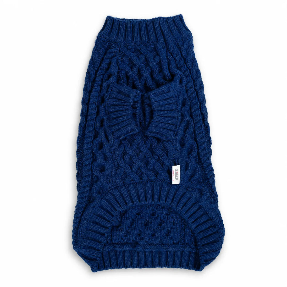 Zigly Lifestyle Winter Tails Classic Cable Knit Dog Sweater - Blue