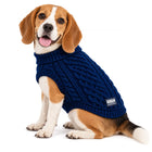 Zigly Lifestyle Winter Tails Classic Cable Knit Dog Sweater - Blue