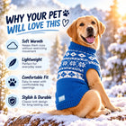 Zigly Lifestyle Winter Tails Christmas Knit Dog Sweater - Frost Blue