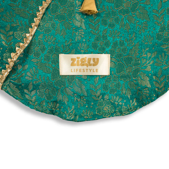 ZL Royal Teal Brocade Kurta for Dogs