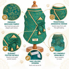 ZL Royal Teal Brocade Kurta for Dogs