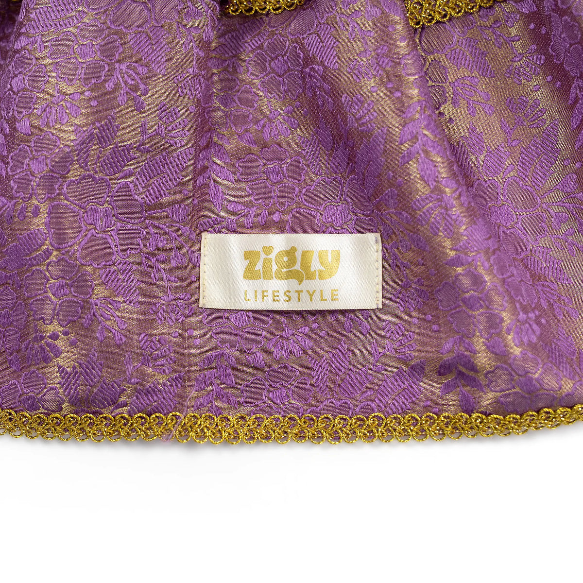 ZL Mauve Brocade Lehenga for Dogs
