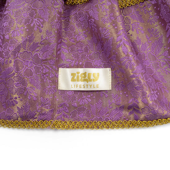 ZL Mauve Brocade Lehenga for Dogs