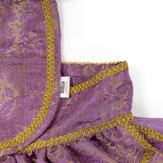 ZL Mauve Brocade Lehenga for Dogs