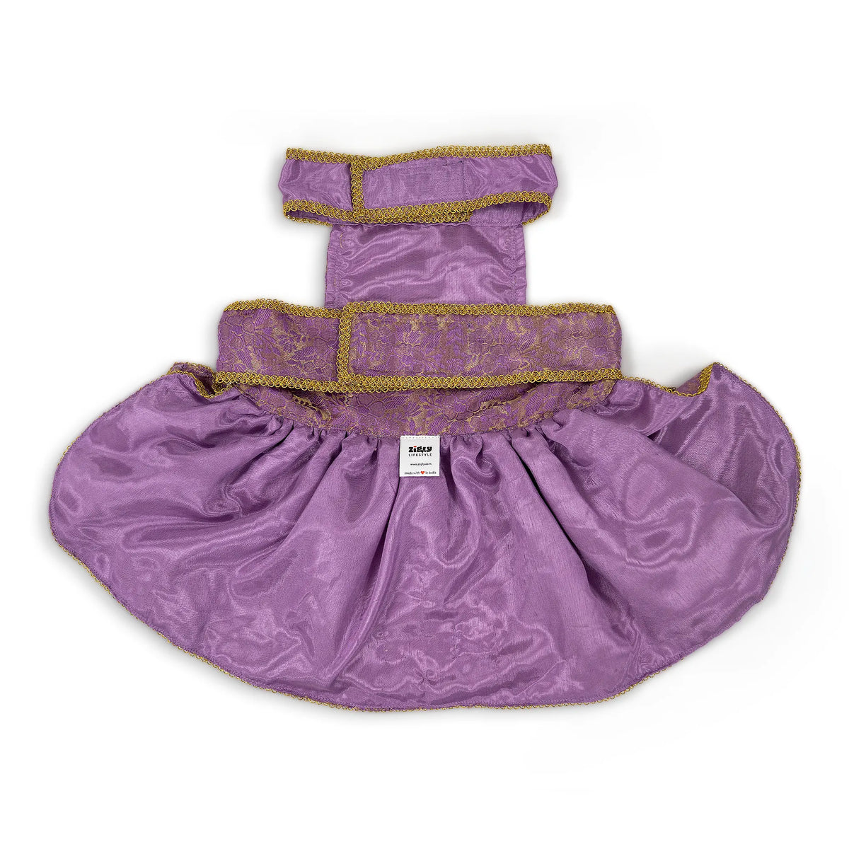 ZL Mauve Brocade Lehenga for Dogs