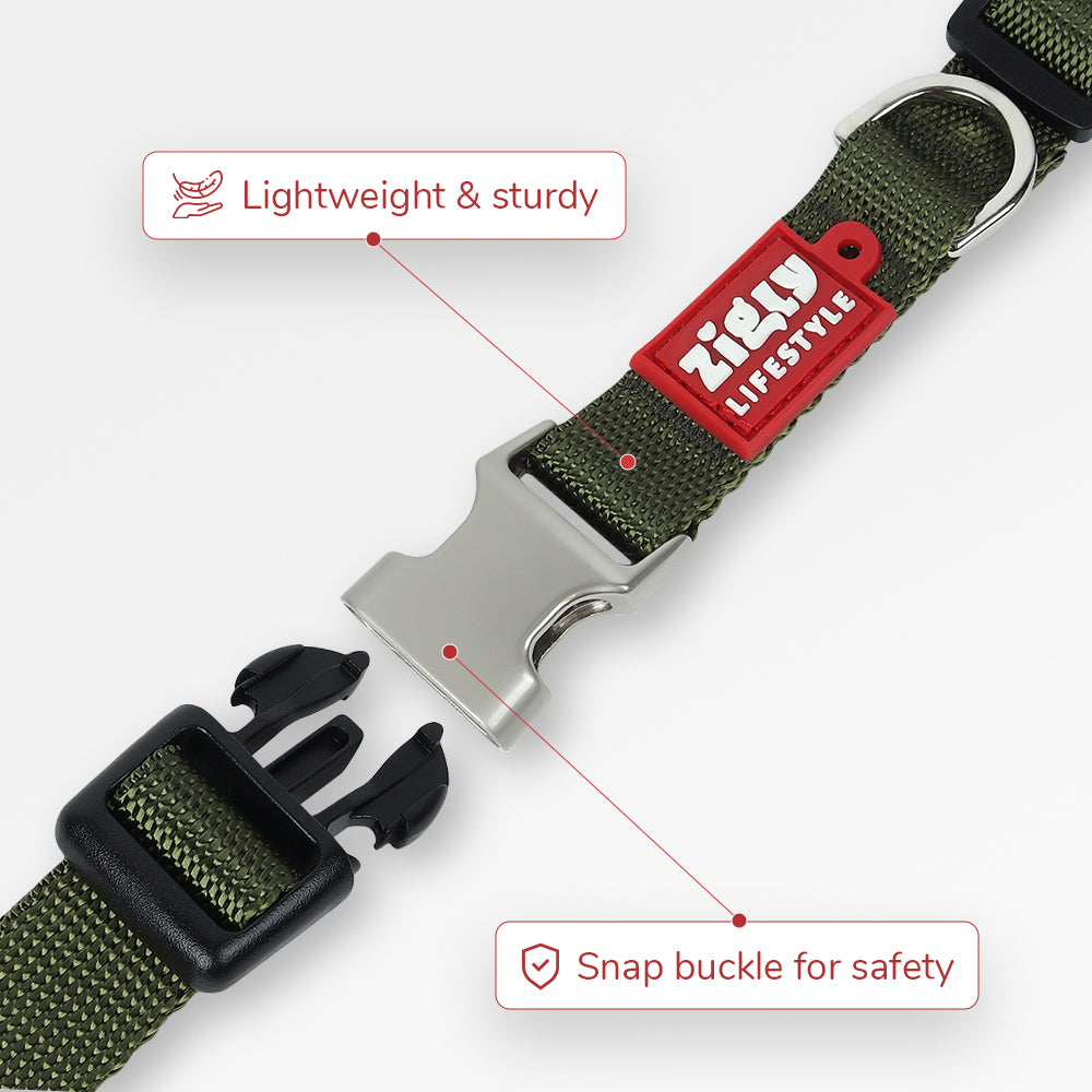 ZL Classic Olive Green Dog Collar