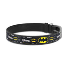 Waudog Genuine Leather Batman Pattern Dog Collar Black