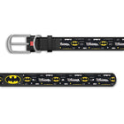 Waudog Genuine Leather Batman Pattern Dog Collar Black