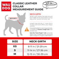 Waudog Genuine Leather Batman Pattern Dog Collar Black