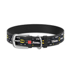 Waudog Genuine Leather Batman Pattern Dog Collar Black