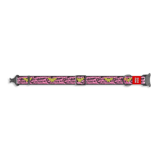 Waudog Wonder Woman Pattern Metal Fastex Nylon Dog Collar