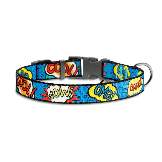 Waudog WOW Pattern Metal Fastex Nylon Dog Collar
