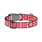 Waudog Etno Red Pattern Plastic Fastex Nylon Dog Collar