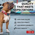 Waudog Etno Red Pattern Plastic Fastex Nylon Dog Collar