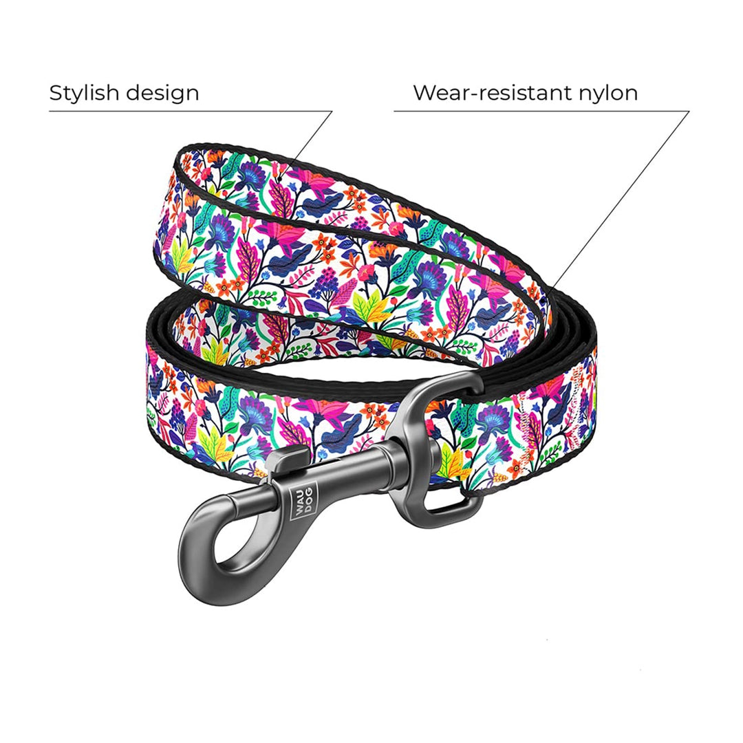 Waudog Magic Flowers Pattern Nylon Dog Leash