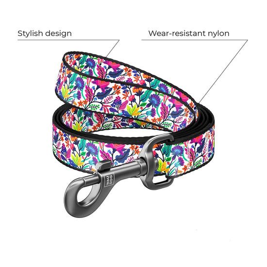 Waudog Magic Flowers Pattern Nylon Dog Leash