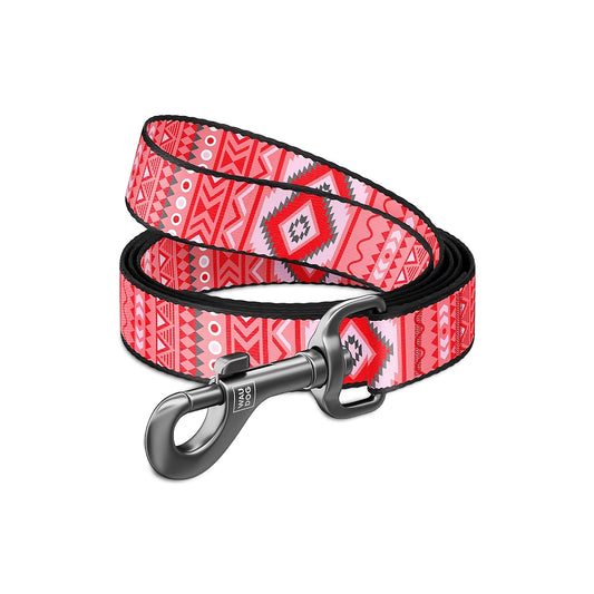 Waudog Etno Red Pattern Nylon Dog Leash