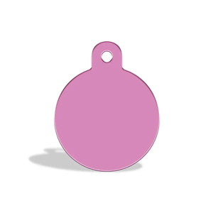Zigly Personalised Dog & Cat Name Tag  Pink- Round  Large  - Zigly