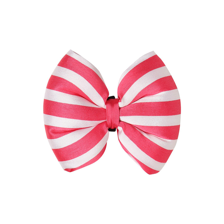 Beboji Girls In Pink Stripe Neck Tie  | Detachable & Adjustable Pet Dog Bow tie-S