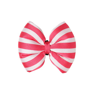 Beboji Girls In Pink Stripe Neck Tie  | Detachable & Adjustable Pet Dog Bow tie-S