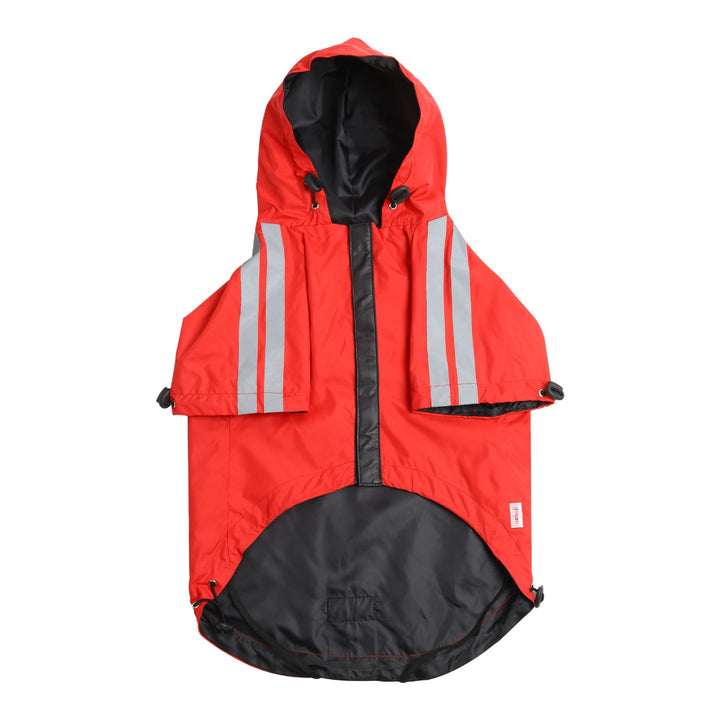 beboji Jacket Style Reflective Raincoat for Dogs with Hoodie - Red-S