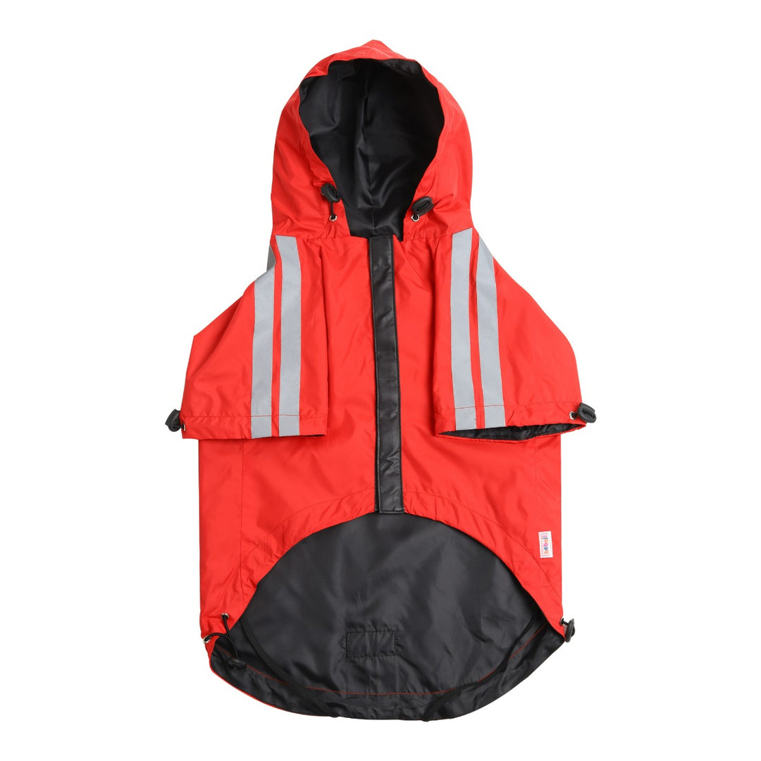 beboji Jacket Style Reflective Raincoat for Dogs with Hoodie - Red-S
