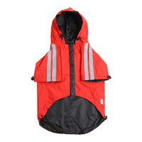 beboji Jacket Style Reflective Raincoat for Dogs with Hoodie - Red-S