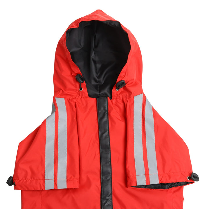 beboji Jacket Style Reflective Raincoat for Dogs with Hoodie - Red-S