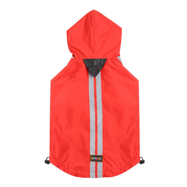 beboji Jacket Style Reflective Raincoat for Dogs with Hoodie - Red-S