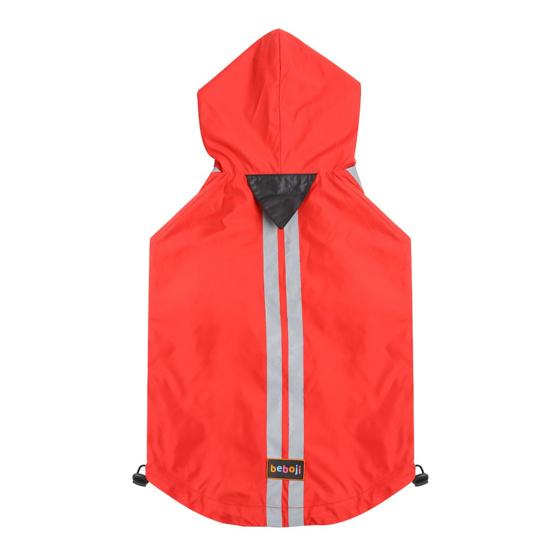beboji Jacket Style Reflective Raincoat for Dogs with Hoodie - Red-S