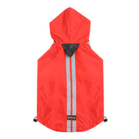 beboji Jacket Style Reflective Raincoat for Dogs with Hoodie - Red-S