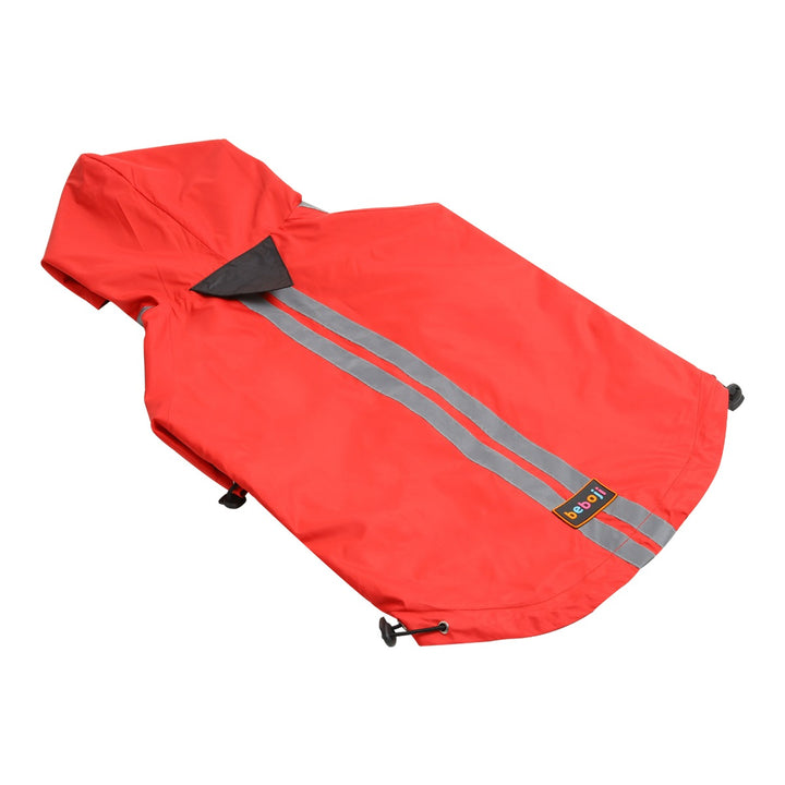 beboji Jacket Style Reflective Raincoat for Dogs with Hoodie - Red-S