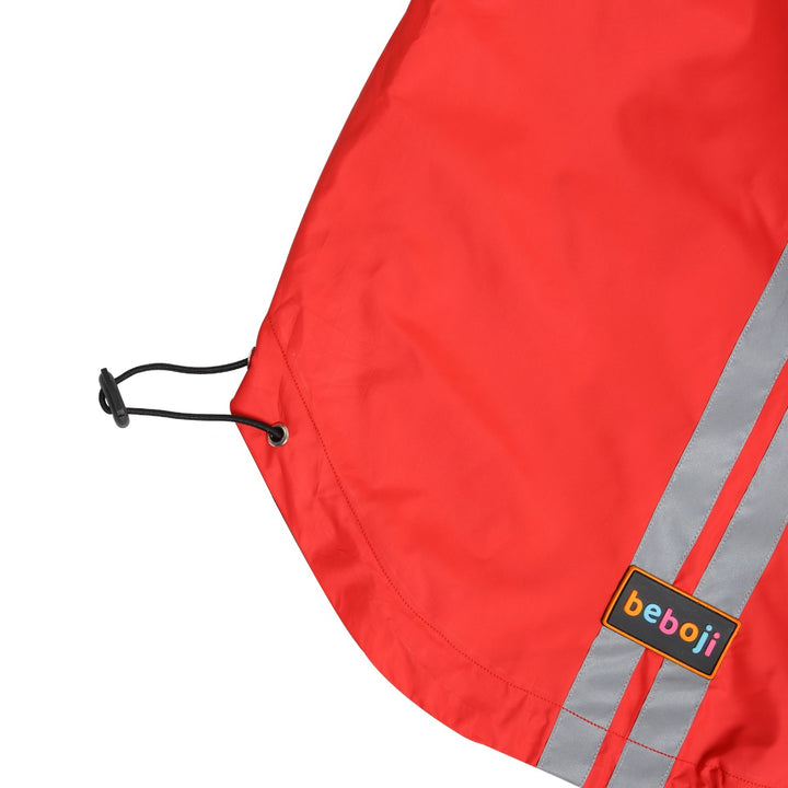 beboji Jacket Style Reflective Raincoat for Dogs with Hoodie - Red-S