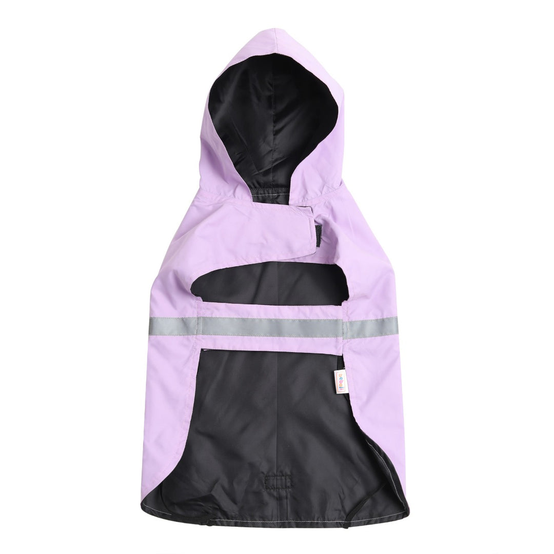 beboji Reflective Raincoat for Dogs with Hoodie -Purple-S