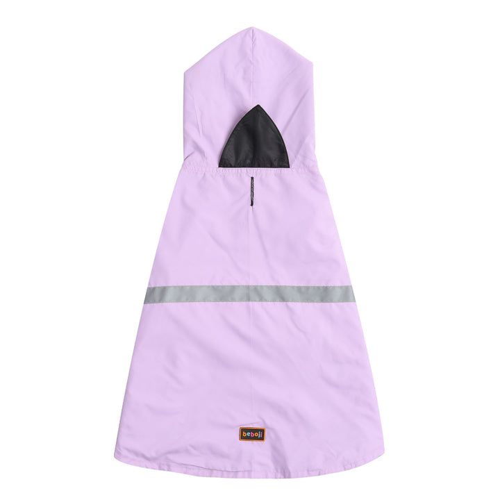 beboji Reflective Raincoat for Dogs with Hoodie -Purple-S