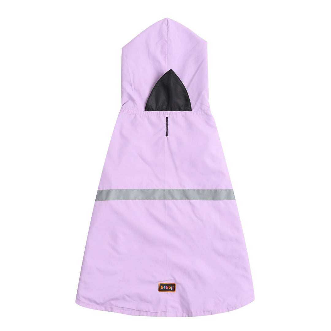 beboji Reflective Raincoat for Dogs with Hoodie -Purple-S