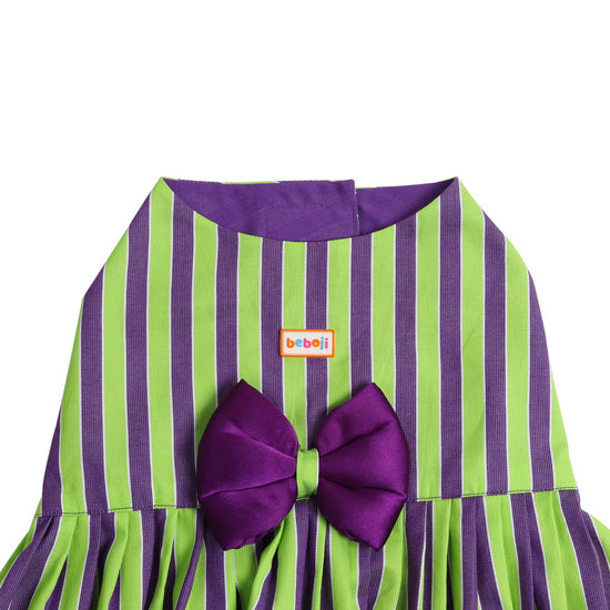 beboji-grassy-stripe-flare-dog-frock