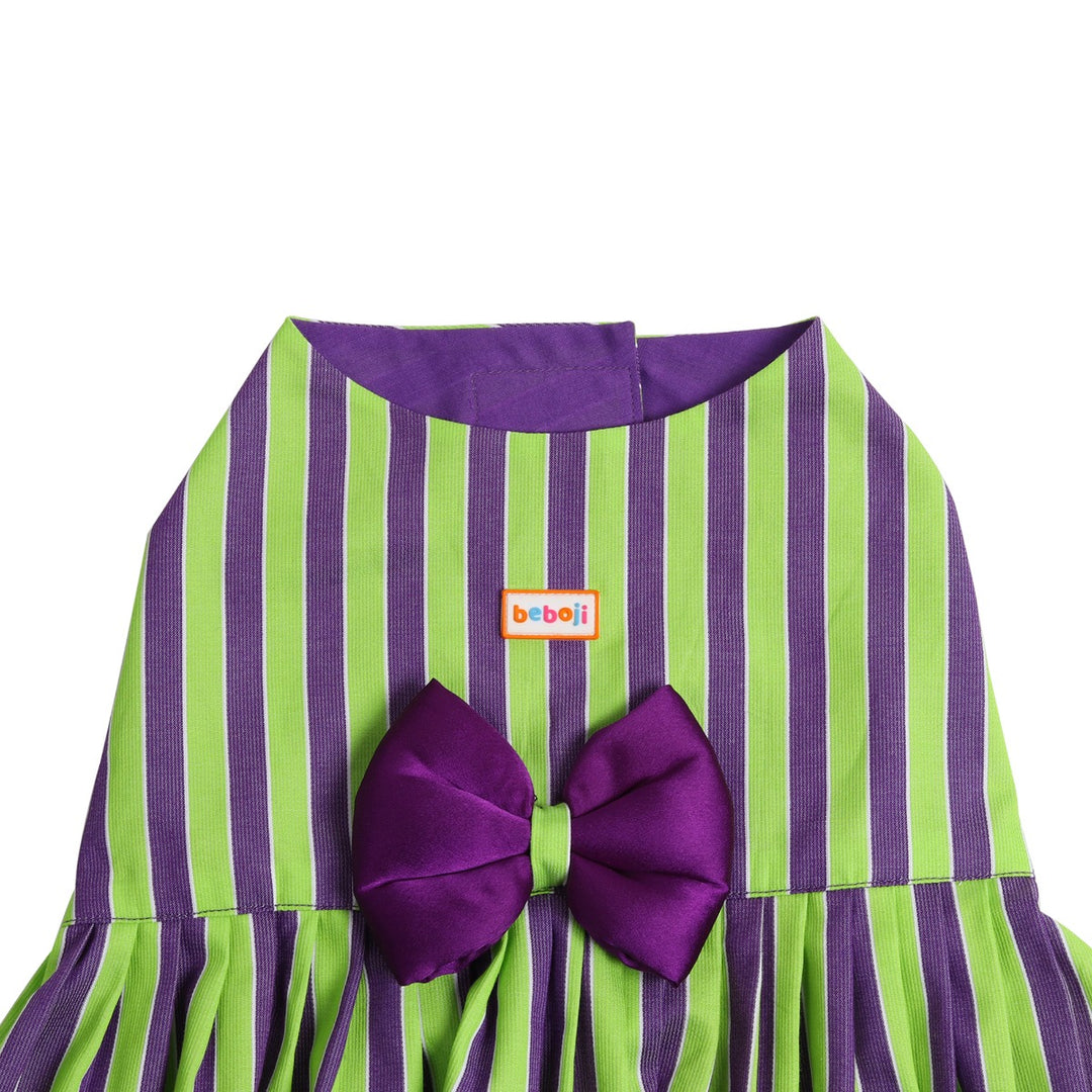beboji-grassy-stripe-flare-dog-frock