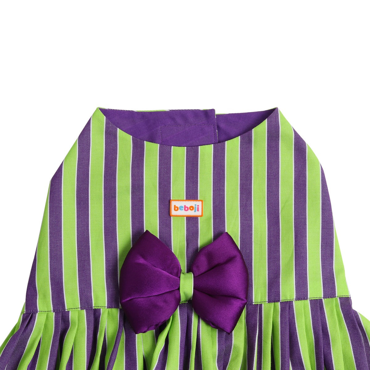 beboji-grassy-stripe-flare-dog-frock