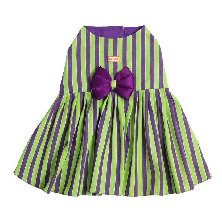 beboji-grassy-stripe-flare-dog-frock