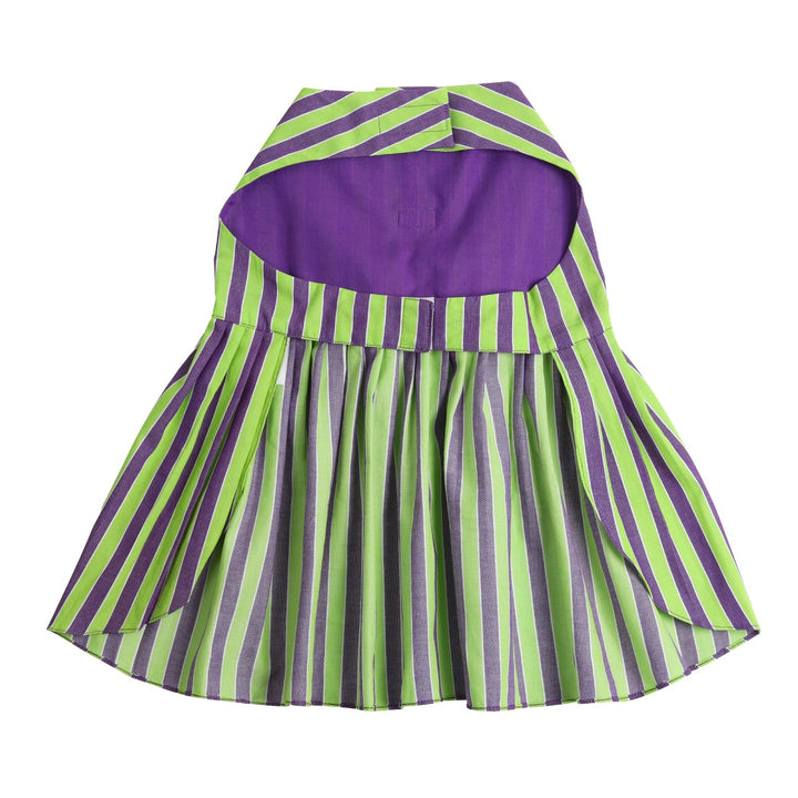 beboji-grassy-stripe-flare-dog-frock