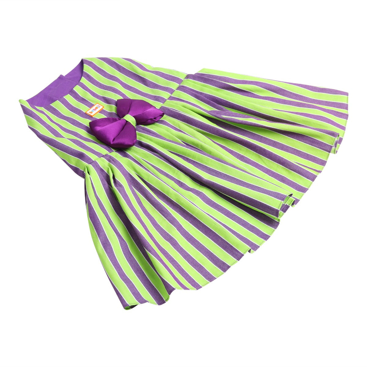 beboji-grassy-stripe-flare-dog-frock