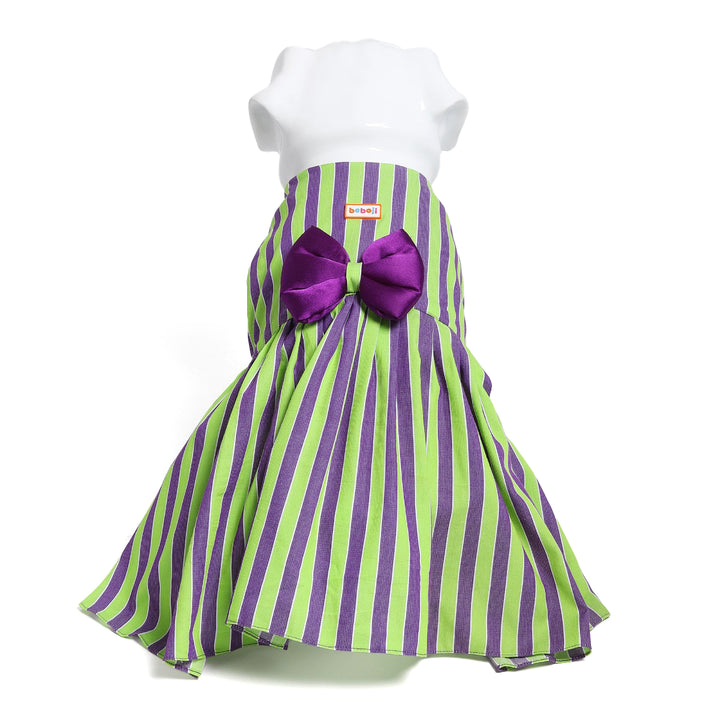 beboji-grassy-stripe-flare-dog-frock